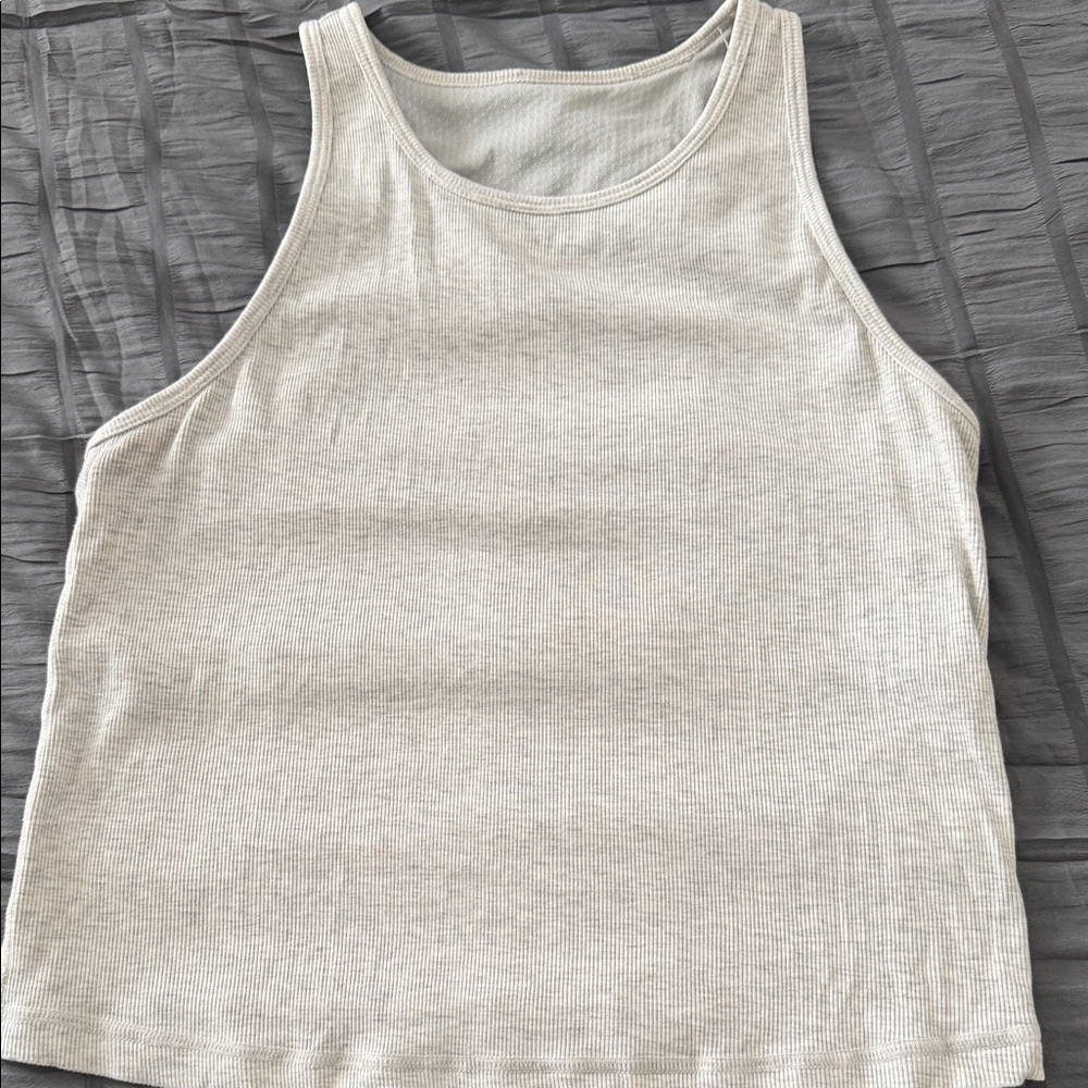 Vuori Light Gray Ribbed Tank Top